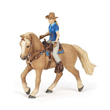 Load image into Gallery viewer, Papo Wild West Horse And Cowgirl , Blue
