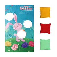 BESPORTBLE Easter Toss Game Set Bean Bag Toss Toy Happy Easter Banner Flag Easter Bunny Party Game for Kids Adults Family Easter Party Supplies