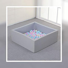 Load image into Gallery viewer, UHAPPYEE Square Foam Ball Pit for Toddler,35&quot;x35&quot;x12&quot; Soft Ball Pit Pool with Removable Cover, Indoor Memory Sponge Ball Playpen Without Balls - Light Grey
