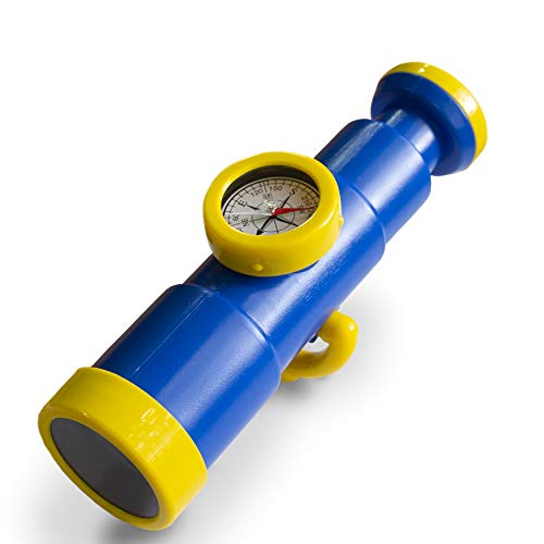 Gorilla Playsets 07-0040-B/Y Toy Telescope with Working Compass - Blue/Yellow, Non-Magnifying
