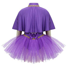 Load image into Gallery viewer, Aiihoo Kids Girls Circus Trapeze Costume Princess Tutu Dress with Cape and Gloves Halloween Cosplay Party Outfit Purple 8 Years
