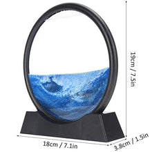 Load image into Gallery viewer, Liyeehao Moving Sand Art Decor, 3D Painting Desktop Flowing Sand Art Picture, for Home Decoration Office Hotels Restaurants(Blue, 7 inch)
