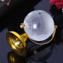 Load image into Gallery viewer, JKPOWER Mini Round Earth Globe World Map Crystal Glass Clear Stand Desk Decoration Gifts Earth Globe Stand Silver
