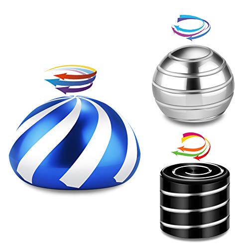 asuku Kinetic Spinning Desk Toys,Fidget Toys for Adults Stress Relief,Full Body Optical Illusion Fidget Spinner Ball Set.