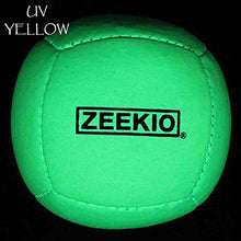 Load image into Gallery viewer, Zeekio Lunar Juggling Balls - [Set of 3], Professional UV Reactive, 6-Panel Balls, Synthetic Leather, Millet Filled, 110g Each, Solid Yellow
