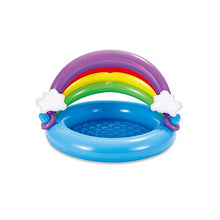 Load image into Gallery viewer, Summer Waves K90457000 Inflatable Blowup Portable Rainbow Baby Shade Canopy Infant Kiddie Pool with Soft Cushioned Base and Repair Patch
