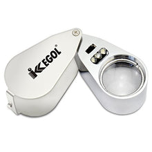 Load image into Gallery viewer, iKKEGOL 40X 25mm All Metal Magnifier Jeweler LED UV Lens Jewelery Loupe Magnifier (LED Currency Detecting/Jewelry Identifying Type)
