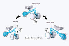Load image into Gallery viewer, allobebe Baby Balance Bike, Cute Toddler Bikes 12-36 Months Gifts for 1 Year Old Girl Bike to Train Baby from Standing to Walking with Adjustable Seat Silent &amp; Soft 3 Wheels
