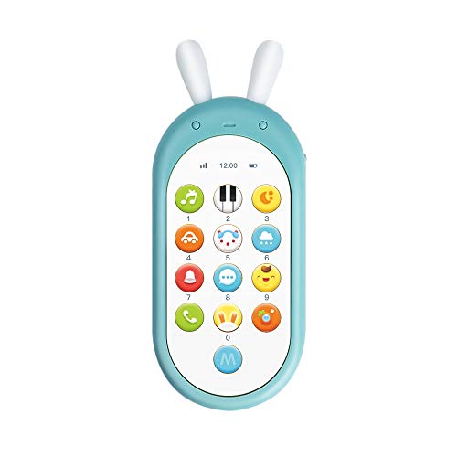 JONZOO Baby Cell Phone for Toddler Toys Telephone Remote Control Toys 6-36 Months Baby Toddler Children Toys Educational Toys Educational Learning English Foreign Language Finger Play (Blue)