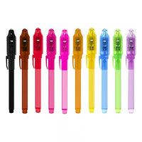 Invisible Ink Pen with Light, 10Pcs Magic Spy Pen for Secret Message, Birthday Party, and Kids Halloween Goodies Bags Toy