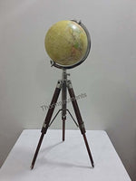 Vintage Table TOP Globe with Brown Tripod Stand COLLECTABLE Nautical