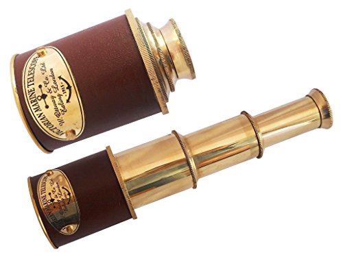 Shaheera Nautical Telescope Pirate Binoculars Monocular Brass Spyglass Monocular Scope A