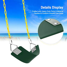 Load image into Gallery viewer, Swing Set, AGPTEK Swing Seat with 66 Inch Anti-Rust Chains Thermoplastic Coated, Support 660lb, Swing Seat Cushion Accessories Replacement with Snap Hooks for Outdoors, Playground, Jungle &amp; Gym,Green
