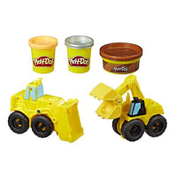Play-Doh Wheels Excavator and Loader Toy Construction Trucks with Non-Toxic Sand Buildin' Compound Plus 2 Additional Colors (Amazon Exclusive)