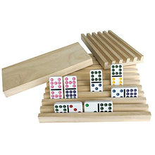 Load image into Gallery viewer, Yuanhe Set of 8 Solid Wood Domino Trays, Domino Tiles Rack, Domino Holder, Mexican Train Trays
