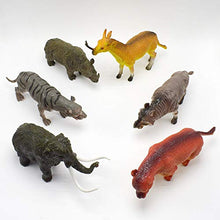 Load image into Gallery viewer, Prehistoric Animal Model,6Pcs Simulation Mammoth Saber Tooth Tiger Rhinoceros Prehistoric Animal Model Toy Mixed Color
