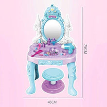 Load image into Gallery viewer, Simple and Stylish Makeup Vanity Set for Bedroom, Toddler Fantasy Vanity Beauty Dresser Table Play Set with Lights, Fashion &amp; Makeup Accessories for Pretend Play, Toy, Villa Furniture
