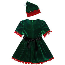 Load image into Gallery viewer, winying Kids Girls Christmas Santa Claus Cosplay Costume Ruffled Sleeves Tassel Tutu Dress with Hat Belt Green 18-24 Months
