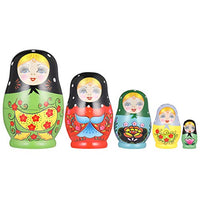 EXCEART Nesting Dolls Charming Nesting Russian Stacking Dolls for Room Decoration 5Pcs