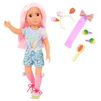 Glitter Girls Nixie 14 inch Doll Wearing Colored Outfit with Hair Accessories and Toy Food Props  Dolls for 3+ Years Old Girls