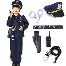 Load image into Gallery viewer, Acekid Police Costume for Boys Halloween Police Officer Costume for Kids (S(5-7))
