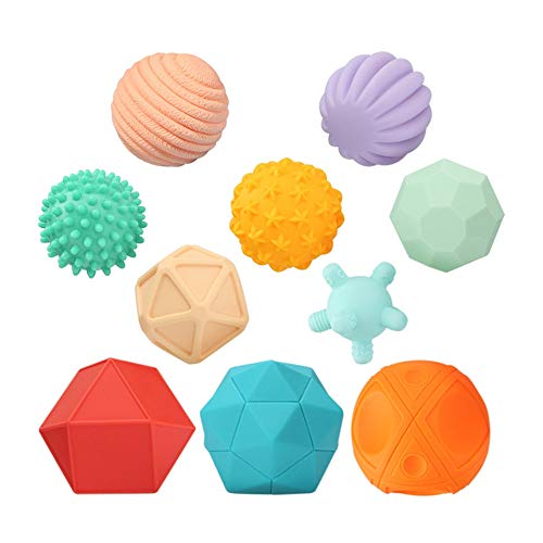 Baby Balls Soft Hand Grip Ball Baby Toy Massage Sensing Touch Ball Set 3-6 Months Baby Hand Grip Ball 10pcs Toddlers Children 6+ Months (Color : Multi-Colored, Size : One Size)