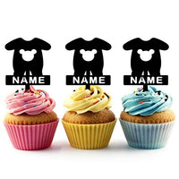 TA0455 Clothing Childhood Silhouette Party Wedding Birthday Acrylic Cupcake Toppers Decor 10 pcs with Personalized Your Name