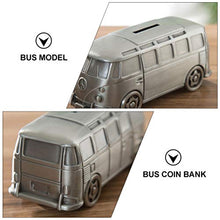 Load image into Gallery viewer, Tomaibaby Alloy Piggy Bank Bus Money Saving Bank Creative Car Coin Bank Coin Saving Pot Piggy Bank Home Desktop Decoration
