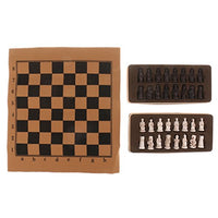 LoveinDIY Portable Travel Set Chess Game Checkerboard+Antique Soldier Chessman 1 Set