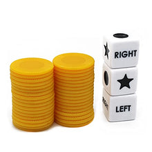 Load image into Gallery viewer, Annietfr Left Right Center Dice Game Set with 3 Dices + 36 Chips (Yellow)
