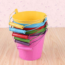 Load image into Gallery viewer, NUOBESTY 6pcs Mini Metal Buckets Tin Pail with Handle for Party Favors Candy French Fries Plants Herbs Succulent Planter Holder Random Color Crafts 18. 5CM
