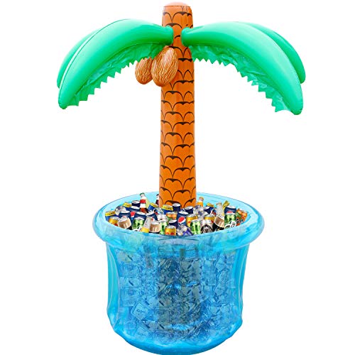 PARENTSWELL 63Inflatable Palm Tree Cooler, Summer Swimming Party Decoration, Party Supplies for Pool Party, Tropically Themed Party Luau Party and Hawaiian Party