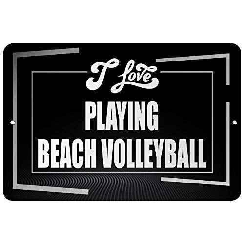 Makoroni - I Love Playing Beach Volleyball Hobby - Street Sign 12