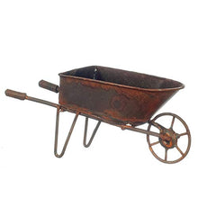 Load image into Gallery viewer, Dollhouse Aged Rusty Wheelbarrow Miniature 1:12 Scale Yard Garden Accessory
