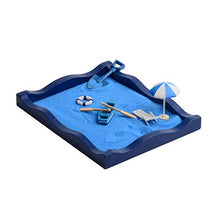 Load image into Gallery viewer, FantasyDay Mini Japanese Desktop Zen Garden,a Day at The Beach,Table Dcor Kit with Accessories, Chakra Stones, for Kids, Adults, Sandbox Gift Set with Natural Sand, Wooden Tray, Lid, Rakes, Rocks
