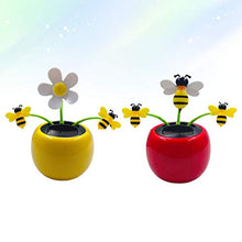Load image into Gallery viewer, Amosfun Dancing Flowers Solar Powered Toy Flowers Insect Flower Great Car Dashboard Office Desk Home Decor 2pcs (Red and Yellow)
