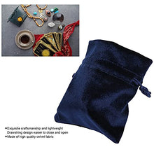 Load image into Gallery viewer, Velvet Tarot Bag, Drawstring Tarot Bag Velvet Pouch with Drawstring Tarot Bag Dice Bag Card Bag Velvet Soft Fabric Playing Cards Jewelry Coins Storage Pouch Bag(Blue)
