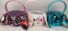 Load image into Gallery viewer, Gitzy Set of 3, Sequin Bunny Easter Baskets 6&quot; Opening and 10&quot; high
