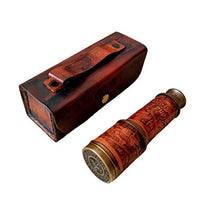 Load image into Gallery viewer, Antique Maritime Brass Dolland London 1920 Telescope Vintage Spyglass Marine Collectible in Leather Cover
