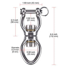 Load image into Gallery viewer, Dolibest SUS304 Silent Bearing Swing Swivel, Tire Swing Swivel Safest Rotational Device Hanging Accessory for Aerial Dance, Children&#39;s Swing, Yoga Swing Sets, 1200LB 360 Rotation
