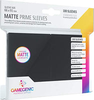 Matte Prime Standard-Sized Card Sleeves | 100 Pack of 66 mm by 91 mm Card Sleeves | Premium Quality Card Game Holder | Use with TCG and LCG Games | Black Color | Made by Gamegenic