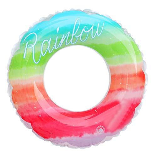 Bazahy Adult Summer Beach Inflatable Cute Shape Swim Ring Pool River Beach Floating,Suitable for Many Occasions,Use Swimming Pool,Beach (90, Multicolor)