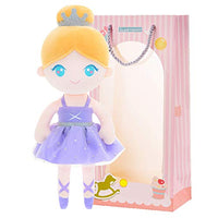 Gloveleya Baby Doll Girl Gift Ballerina Plush Soft Doll Light Purple 13 Inch with Gift Box