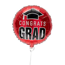 Load image into Gallery viewer, RED CONGRATS GRAD MYLAR BALLOONS - Party Decor - 3 Pieces
