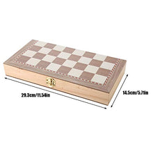 Load image into Gallery viewer, 3-in-1 Game Set, Chess Checker and Backgammon, Protable Folding Travel Wooden Chess, 6+ Years
