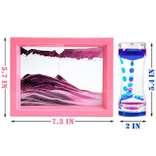 Load image into Gallery viewer, Moving Sand Art Picture and Liquid Motion Bubbler for Kid Children Adult Calm Stress Relief Fidget Liquid Sensory Toy Decor for Desk Office ADHD Anxiety Autism Activity Birthday Pink
