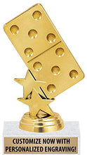 Load image into Gallery viewer, Dominoes Trophies, 6&quot; Gold Dominoes Trophy Award, Personalized with Your Own Engraving
