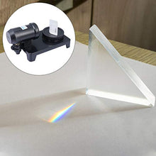 Load image into Gallery viewer, Baluue Optical Glass Triangular Prism Crystal Teaching Light Spectrum Physics Photo Photography Prism with Stand for Kids Student Equipment (Black)
