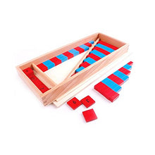 Load image into Gallery viewer, New Sky Enterprises Montessori Mathematics Material - Small Numerical Rods with Number Tiles Blue Red Color W/ Wooden Box for Preschool Kids Early Development Toy
