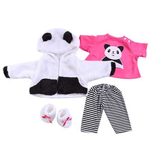 Load image into Gallery viewer, Reborn Baby Doll Clothes 22 inches for Girl Doll 20-23&quot; Newborn Baby Girl Doll Clothes Panda Outfit 4 Pcs Sets
